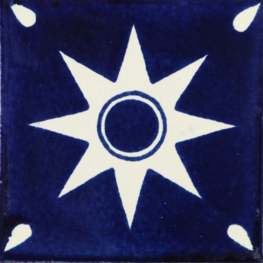 Mexican Handpainted Tile Estrella 1129